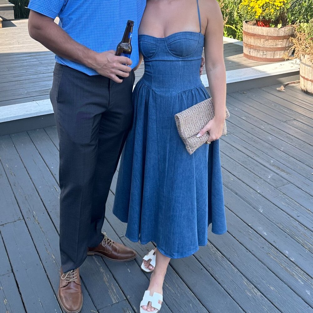 Blue Corset Jean Dress